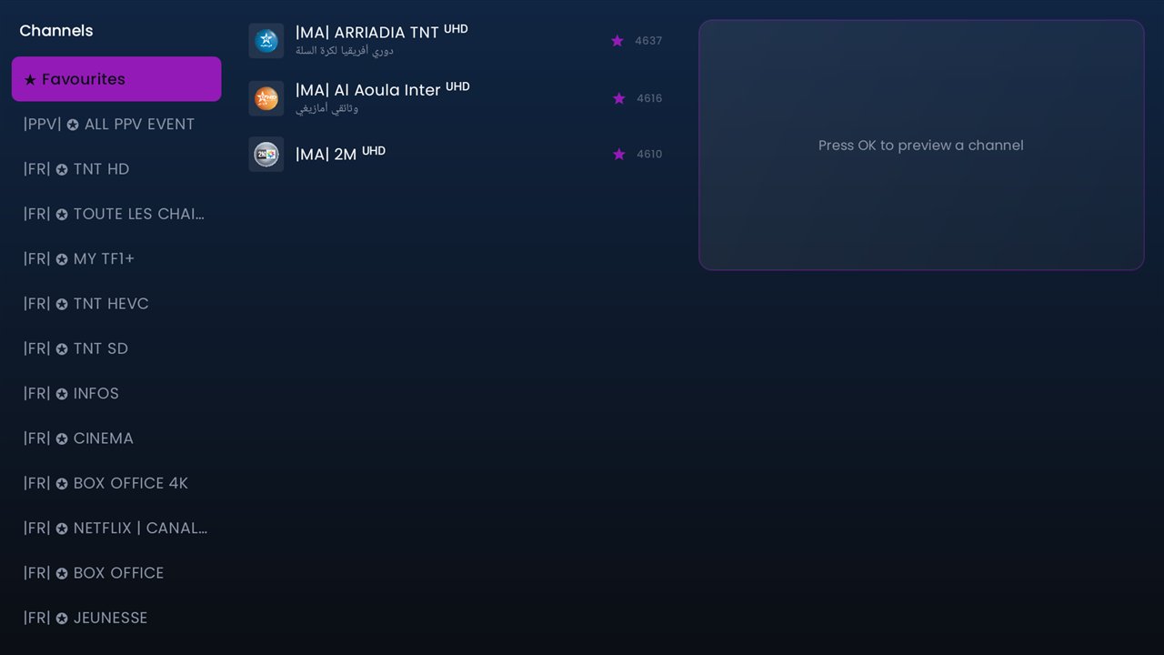 A series detail page with title artwork, ratings, watchlist and mark-watched controls